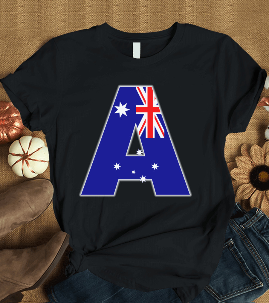 Australia Letter A with Australian Flag Elements T-Shirt