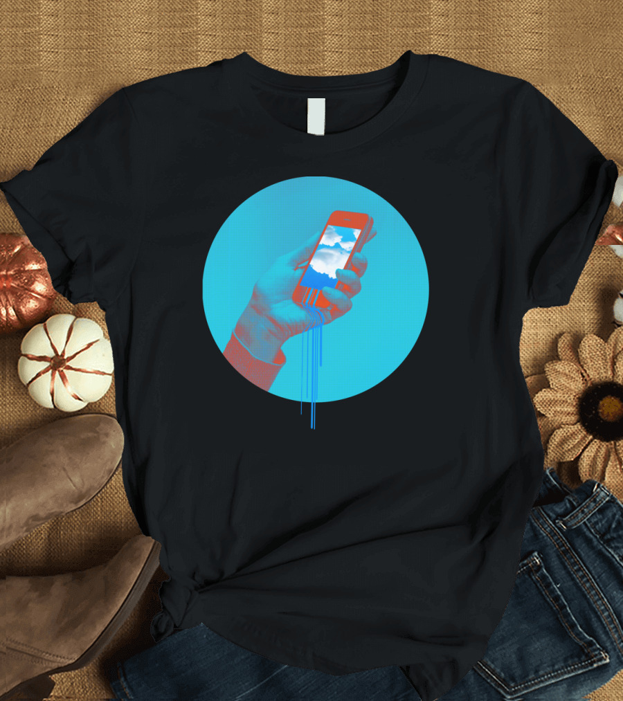 Hell Phone Surreal Cloud Portal in Hand T-Shirt