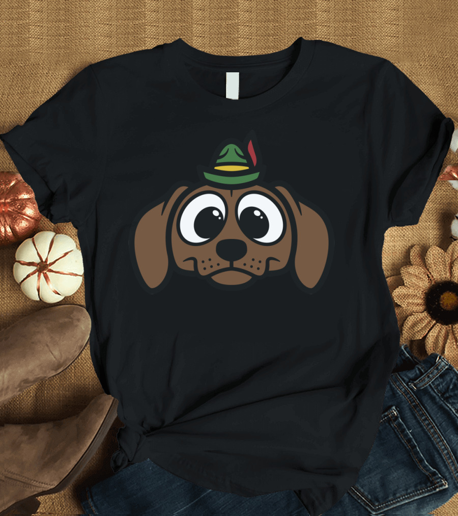 George Dog with Hat Brown Cartoon Character T-Shirt