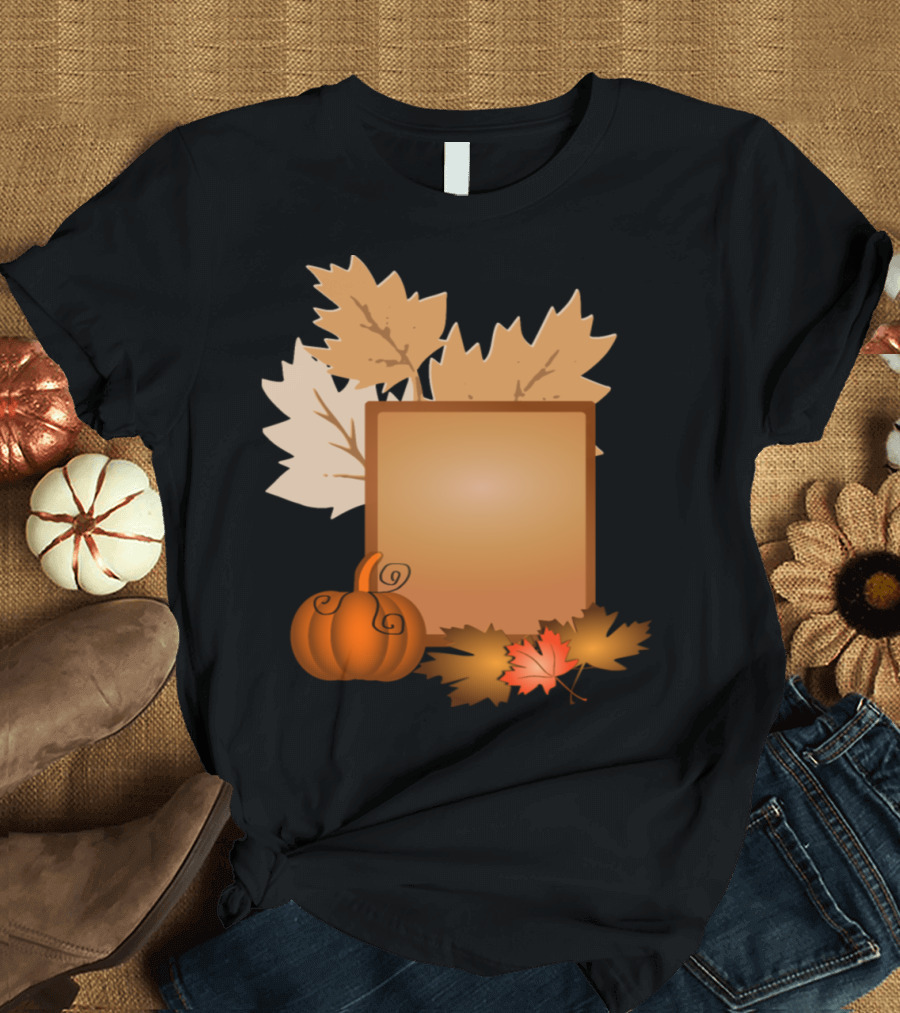 Halloween Pumpkin Autumn Leaves Sign T-Shirt