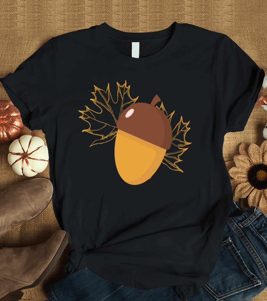 Welcome Autumn Acorn and Leaves T-Shirt