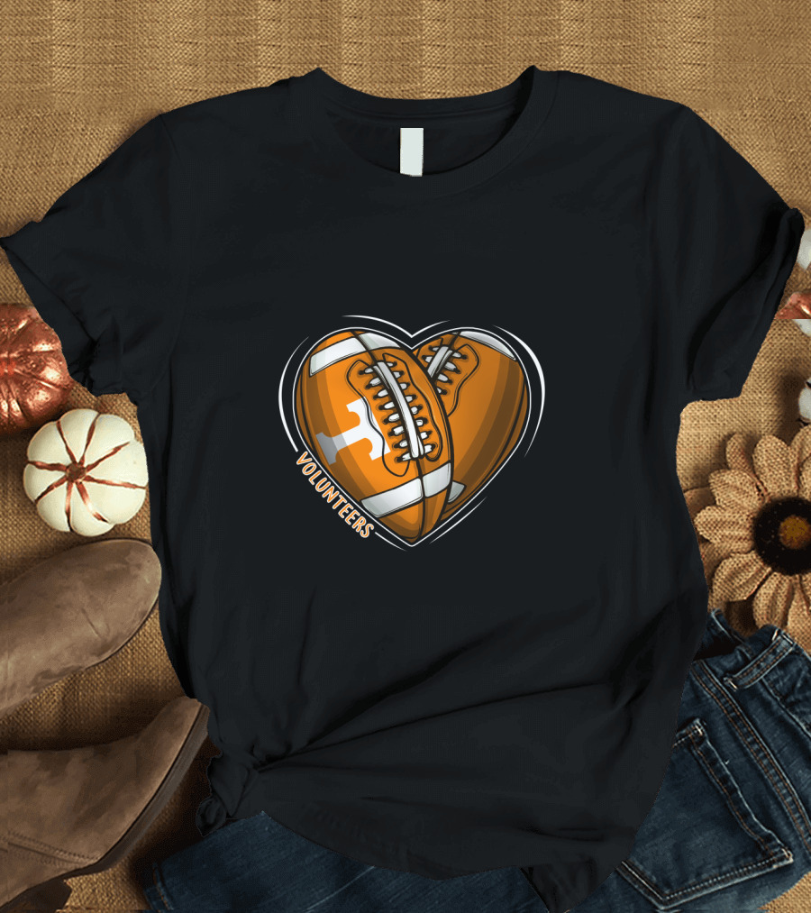 Volunteers Heart-Shaped Football NCAA Tennessee T-Shirt