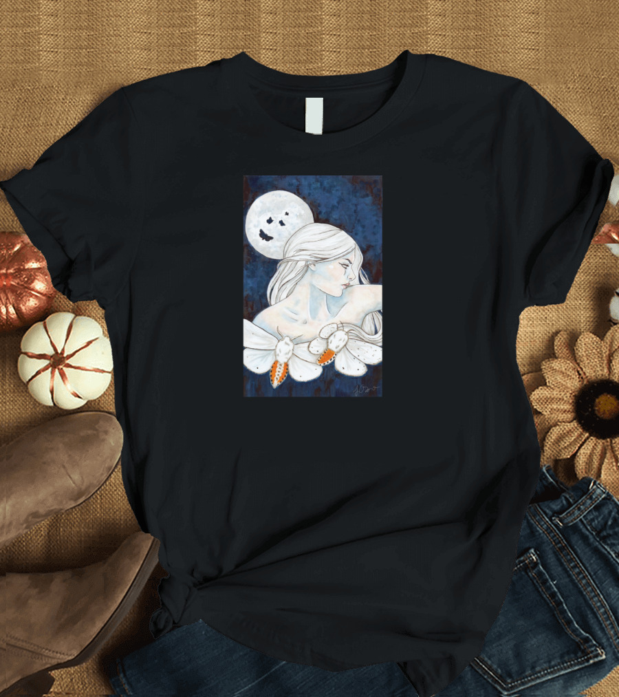 Moonlit Enchantress with Mystical Moths T-Shirt