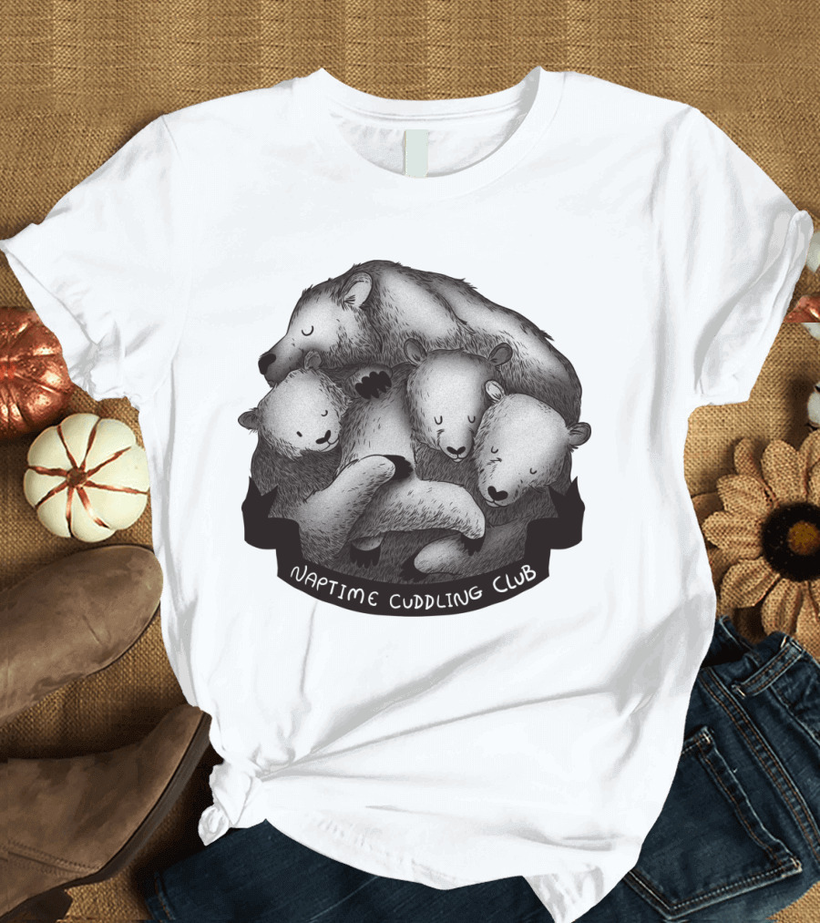 Naptime Cuddling Club Bear Family Snuggle T-Shirt
