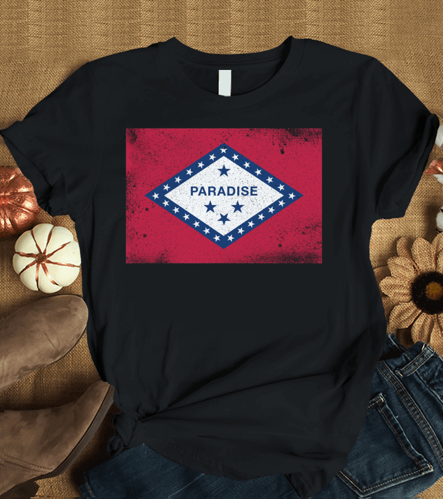 Arkansas State Flag Style Paradise T-Shirt
