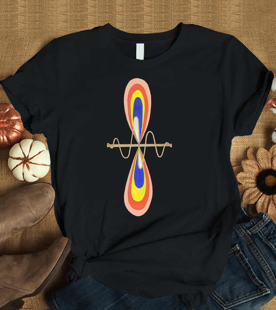 The Gold Pulse Atomic Waveform with Vibrant Concentric Ovals T-Shirt