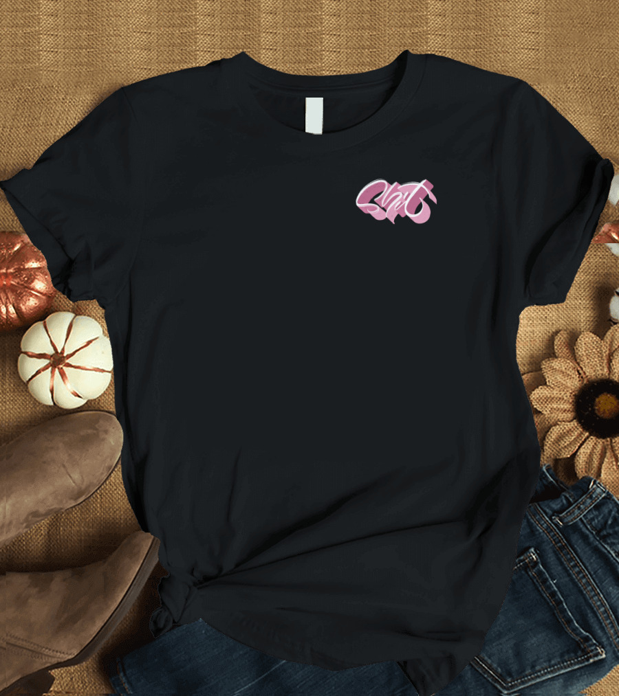 ShitWords Graffiti Style Pink Script T-Shirt
