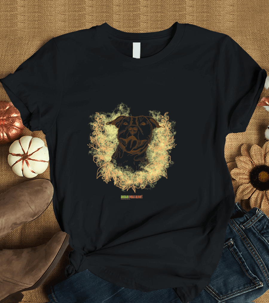 Austin Pets Alive Ray of Sunshine Dog Floral Wreath T-Shirt