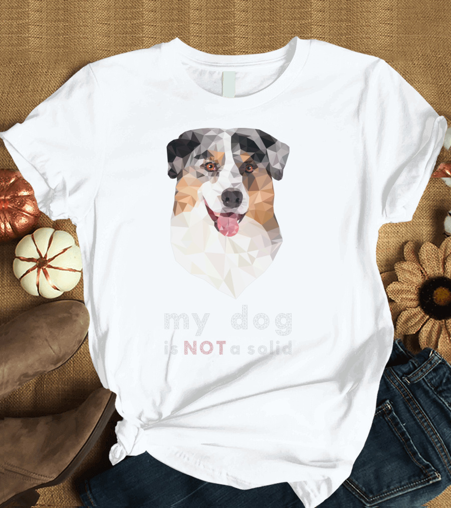 Geometric Polygonal Dog Art with Text 'My Dog is NOT a Solid' T-Shirt
