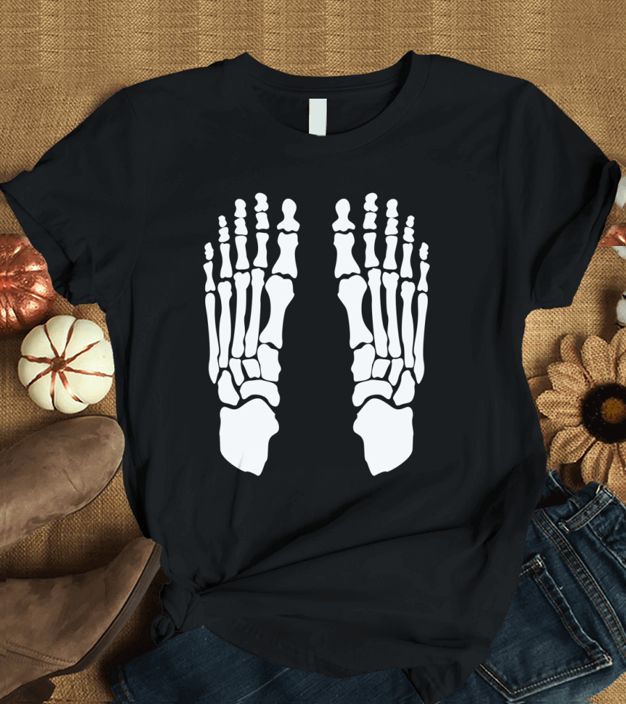 Skeleton Feet Flip Flops Unique Bone Pattern Footwear T-Shirt