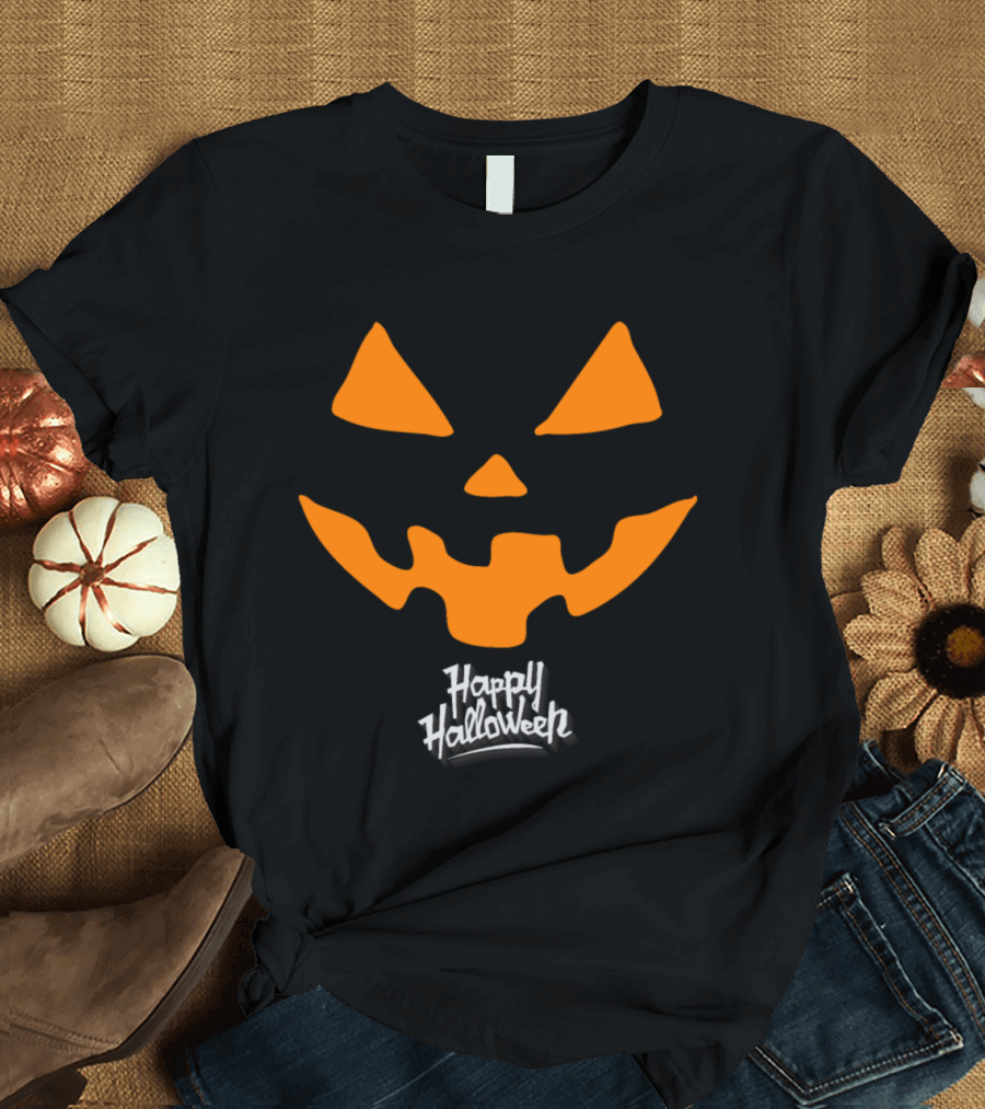 Happy Halloween JackOLantern Pumpkin Face T-Shirt