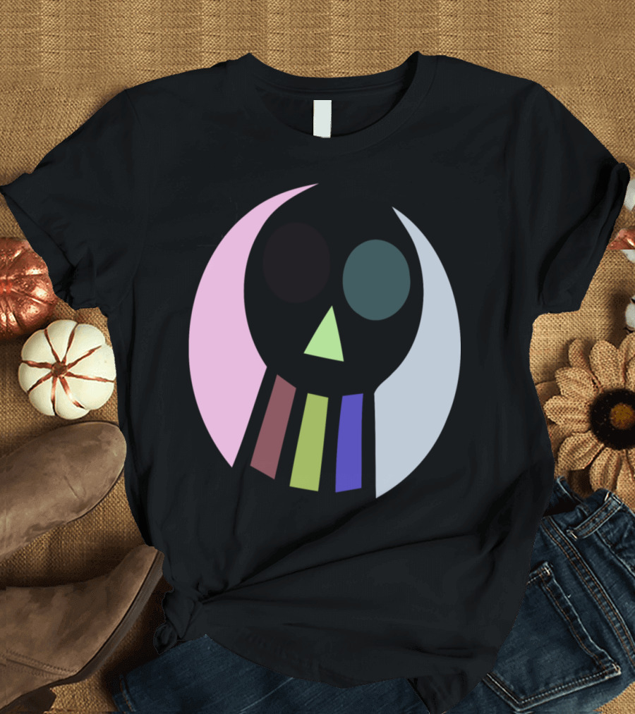 Simple Pumpkin Skull Icon Multicolor T-Shirt