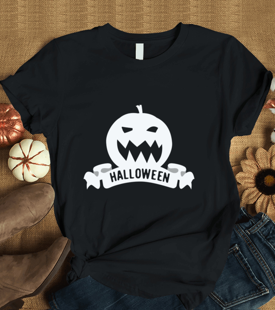 Halloween Pumpkin White T-Shirt