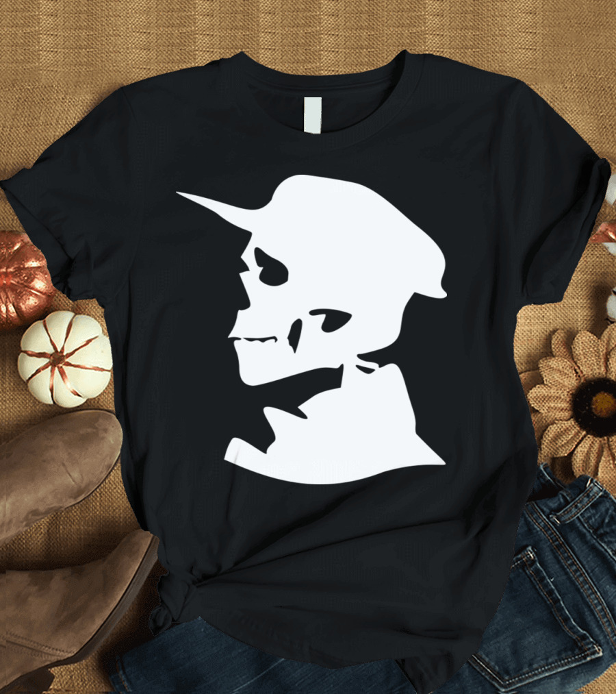 Skull Skeleton with Hat Cap Silhouette Profile T-Shirt