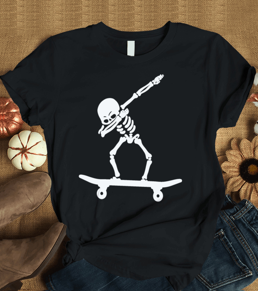 Skeleton Dabbing on a Skateboard T-Shirt