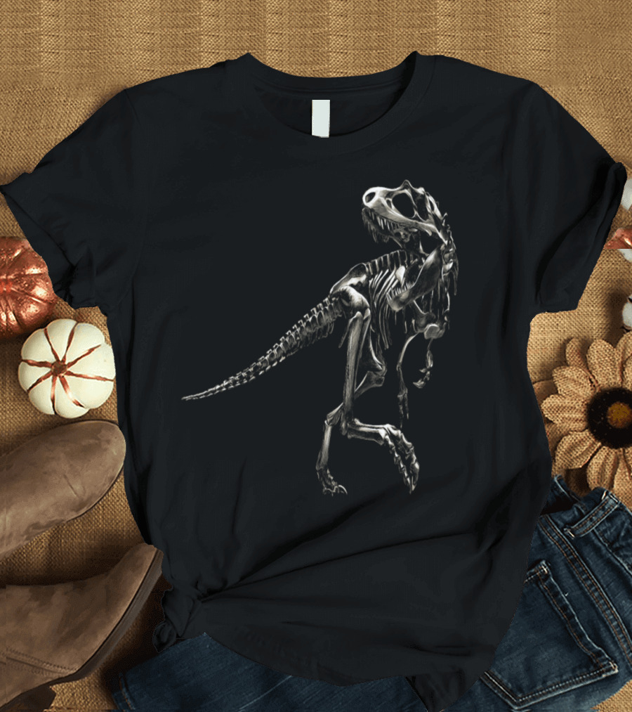 Fynny Dinosaur Skeleton Sketch Vector Color Image T-Shirt