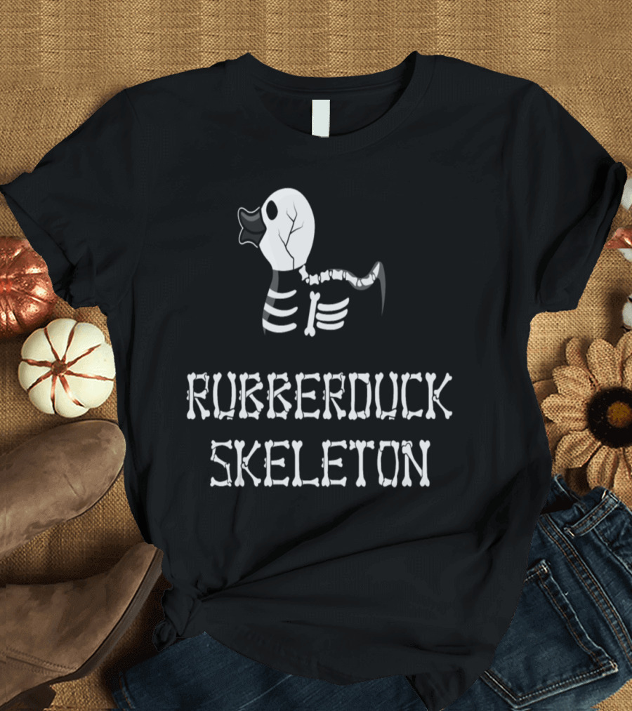 Rubberduck Skeleton Anatomy Cracked Skull and Bones T-Shirt