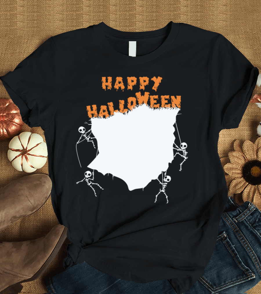 Happy Halloween Skeleton Rock Climbing Adventure T-Shirt