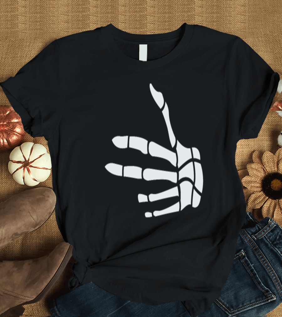 Pew Pew Shooting Skeleton Hand T-Shirt