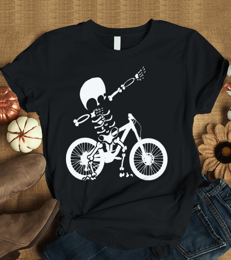 New Dabbing Skeleton on Mountain Bike T-Shirt