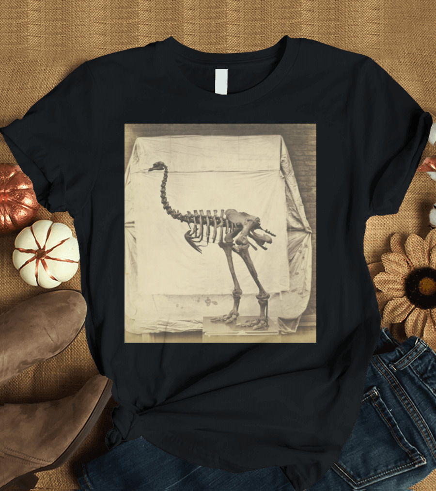 Dinomoris Elephantopus Dinosaur Bird Skeleton T-Shirt