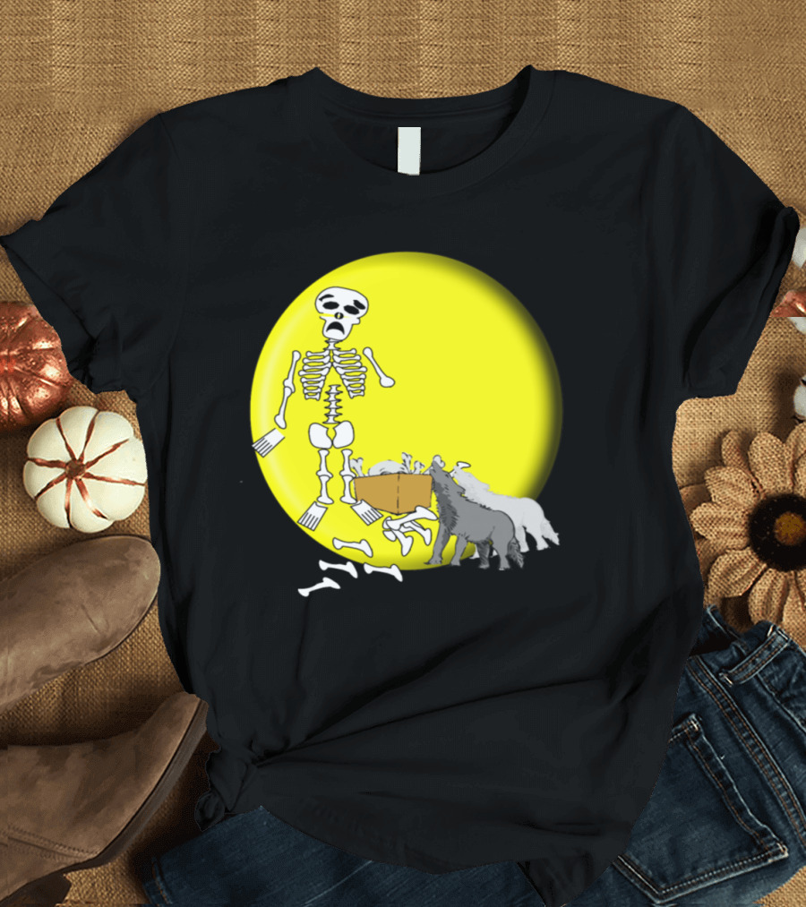 Skeleton Moon Wolves Night Bones2 T-Shirt