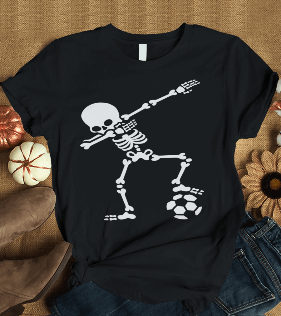 Dab Dabbing Skeleton Soccer Football T-Shirt
