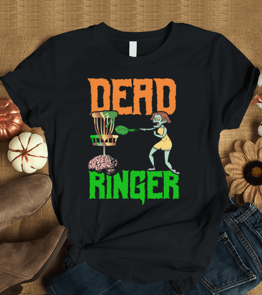 Dead Ringer Disc Golf Funny Halloween Zombie Disc Monster Banging Chains T-Shirt