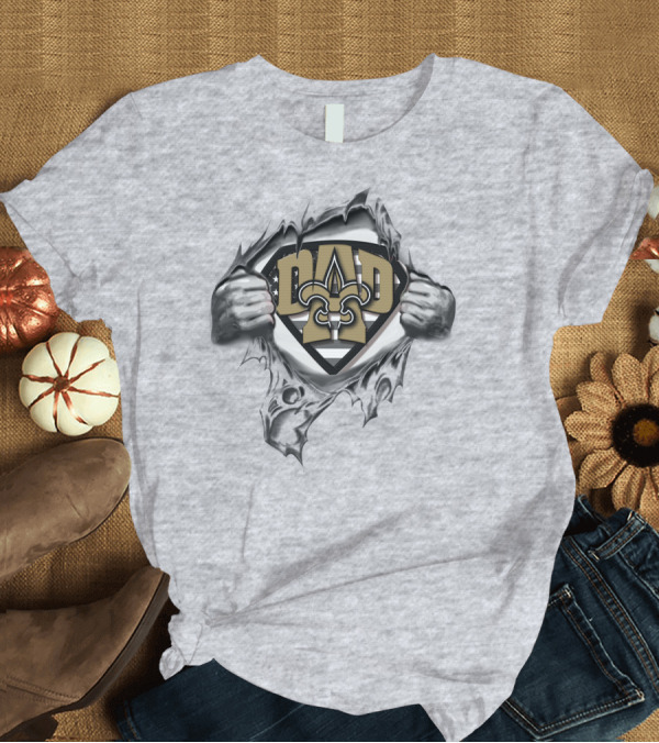 T-Shirt: Superdad New Orleans Saints Fleur-De-Lis Symbol Dad Badge T-Shirt Superdad New Orleans Saints Fleur-De-Lis Symbol Dad Badge T-Shirt