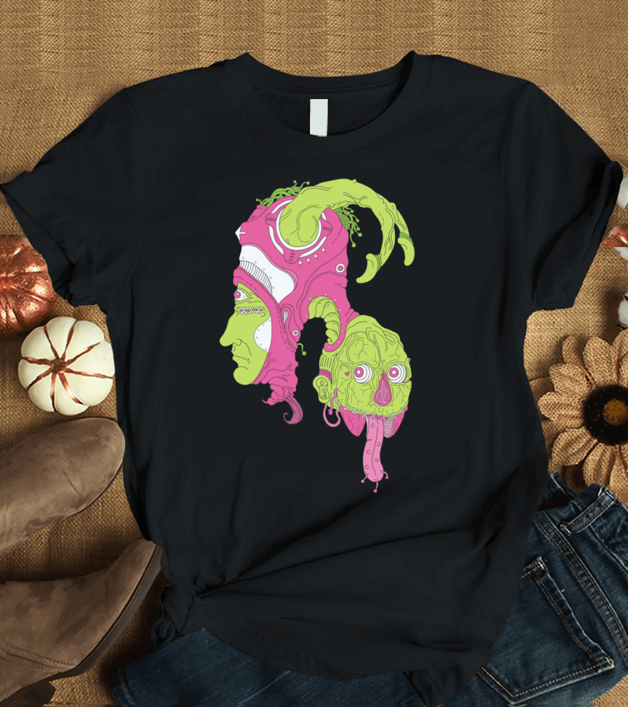 Psychedelic Papa Goat Surreal Creature Mashup T-Shirt