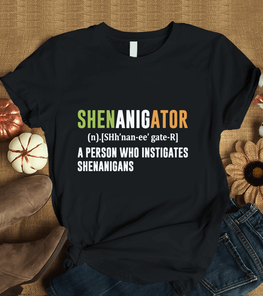 Shenanigator Definition A Person Who Instigates Shenanigans T-Shirt