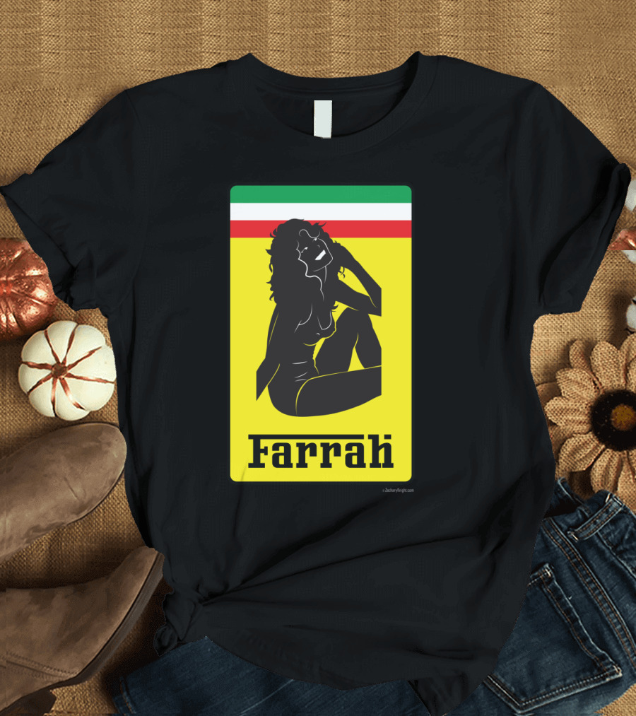 Farrah Silhouette with Green White Red Stripe T-Shirt