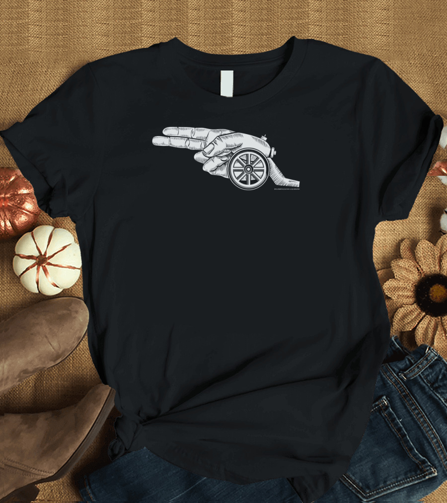 Hand Cannon Vintage Wheel and Fingers Fusion T-Shirt