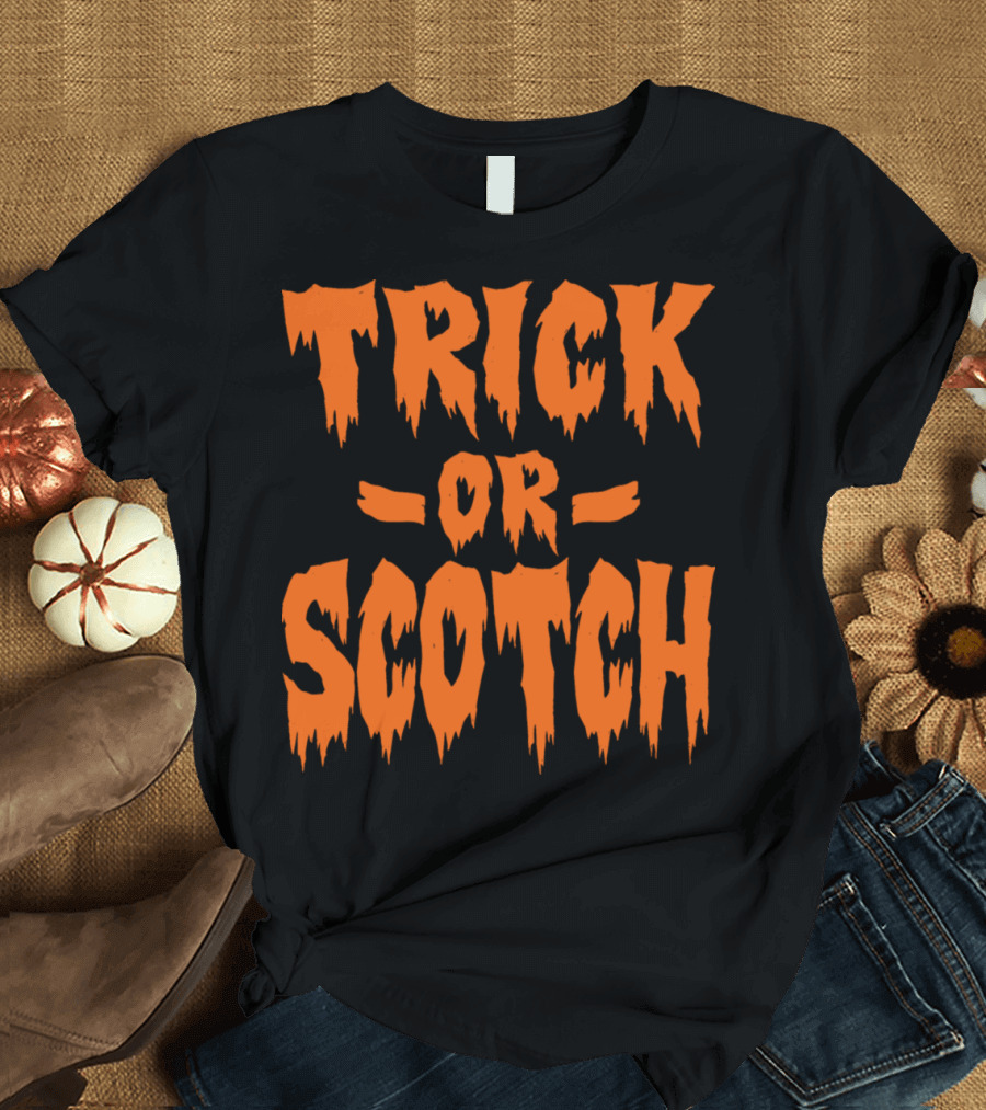 Trick Or Scotch Halloween Pumpkin Ghost Festive Spirits T-Shirt