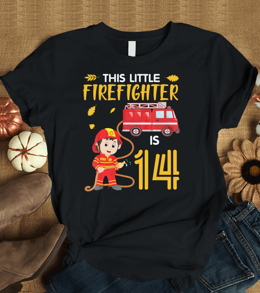 This Little Firefighter Is 4 Firetruck T-Shirt