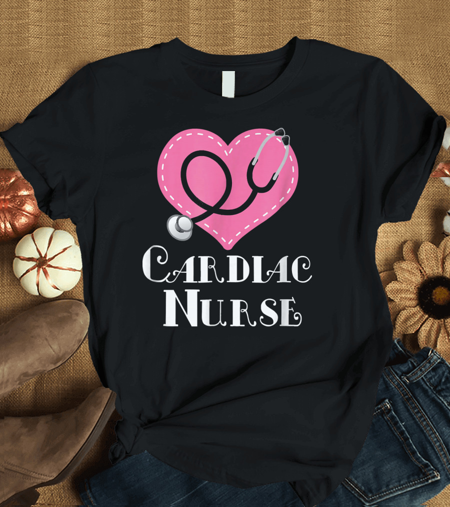 Cardiac Nurse Heart Stethoscope T-Shirt
