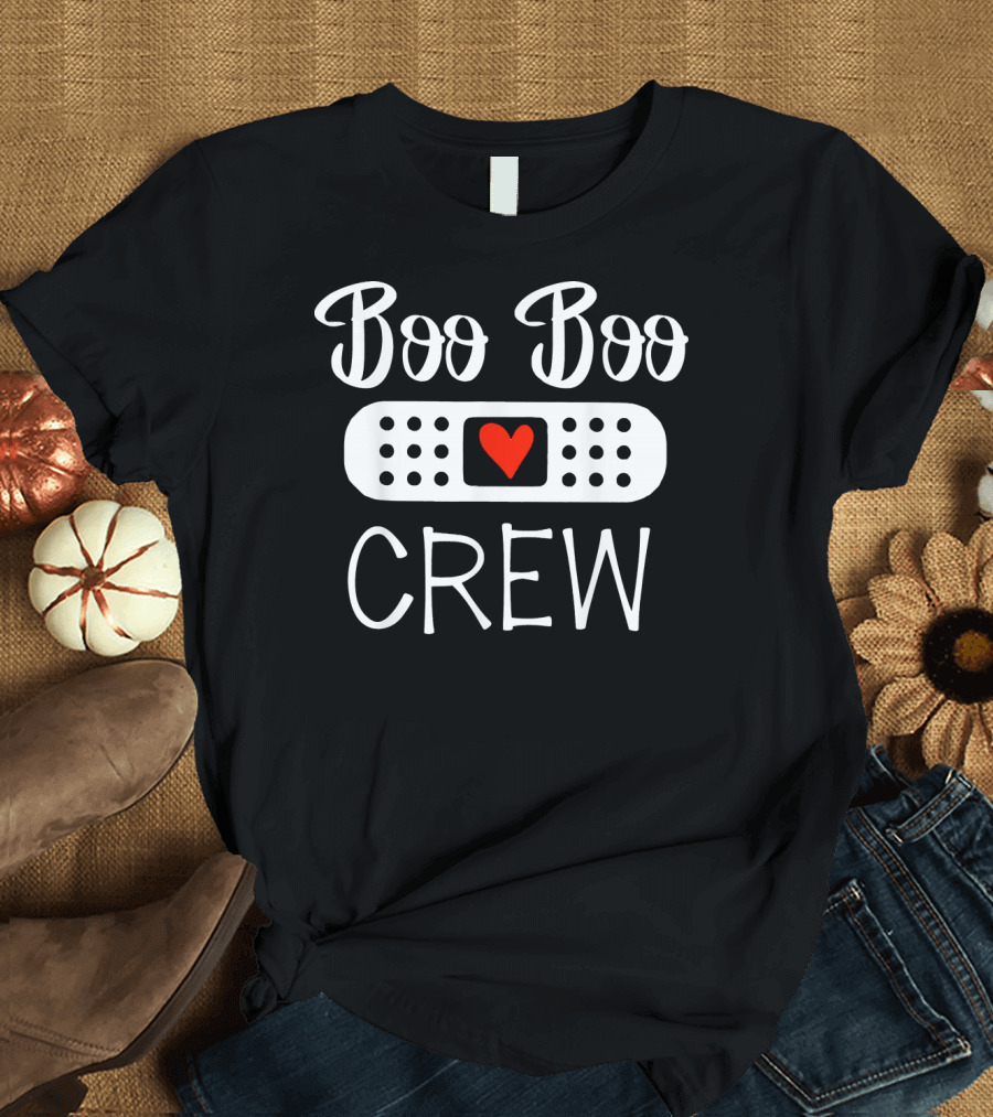 Boo Boo Crew Funny Nurse Life Bandage Heart T-Shirt