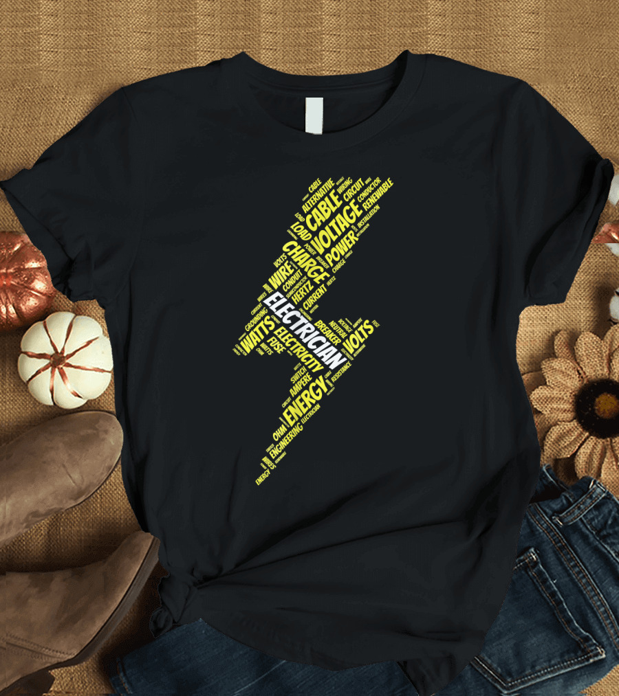 Electrician Cable Voltage Power Energy Charge Watts Volts T-Shirt