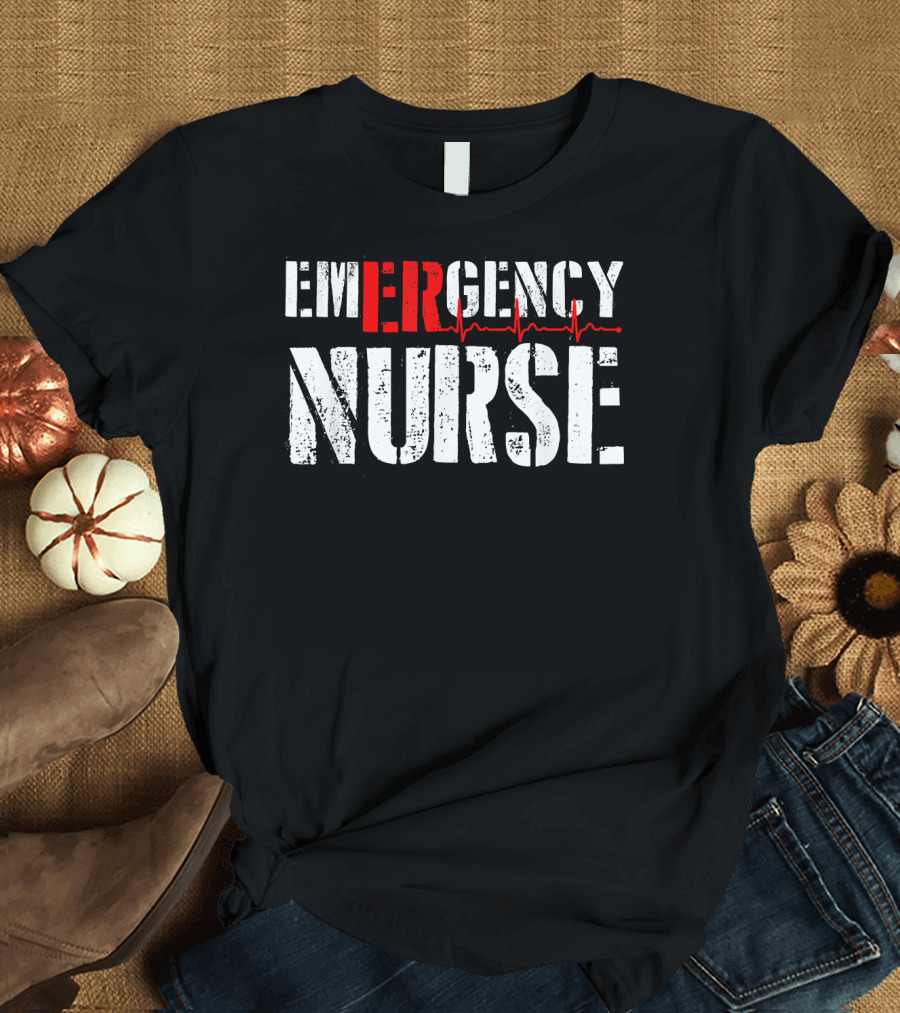 EMERGENCY NURSE ER Heartbeat T-Shirt