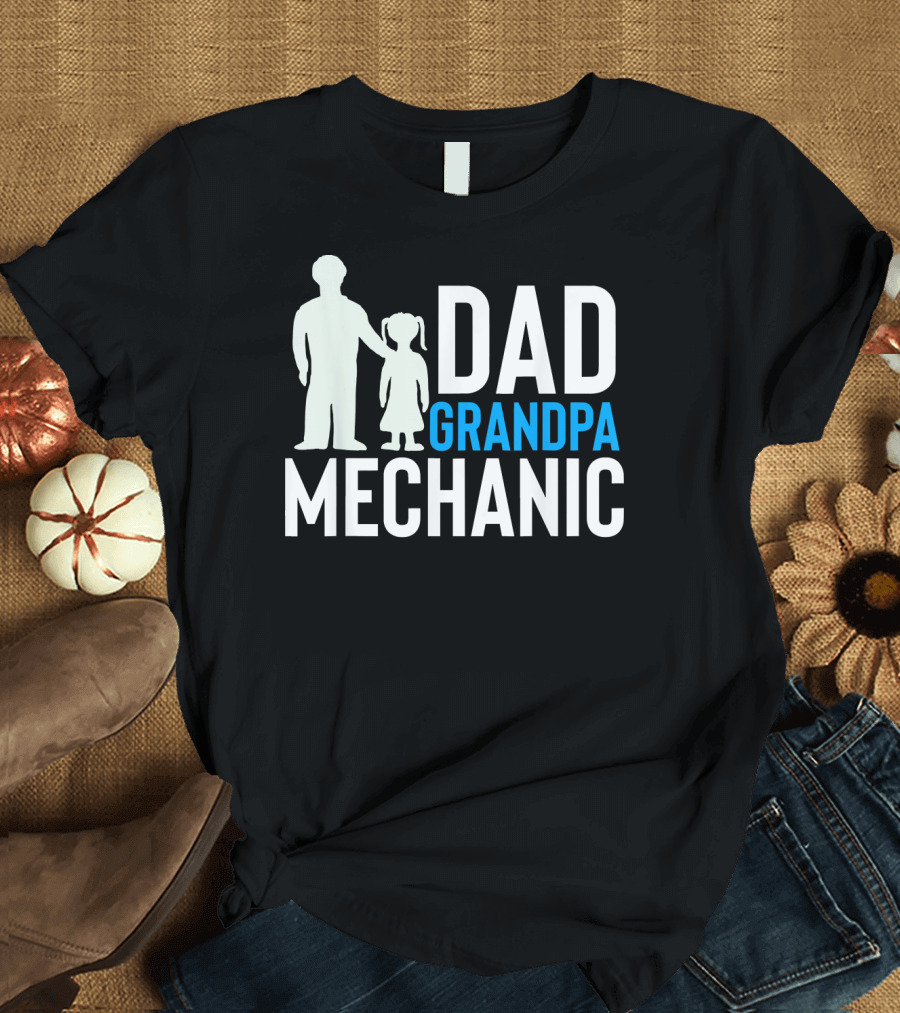 Dad Grandpa Mechanic Father and Child T-Shirt