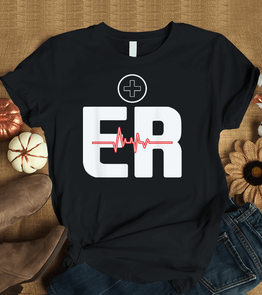 ER Nurse Emergency Room Nursing Heartbeat Medical T-Shirt