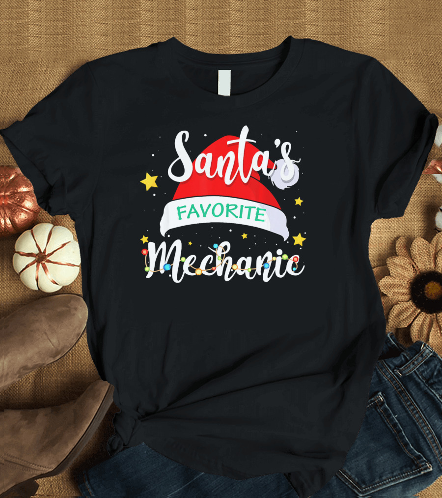 Santa's Favorite Mechanic Xmas Costume T-Shirt