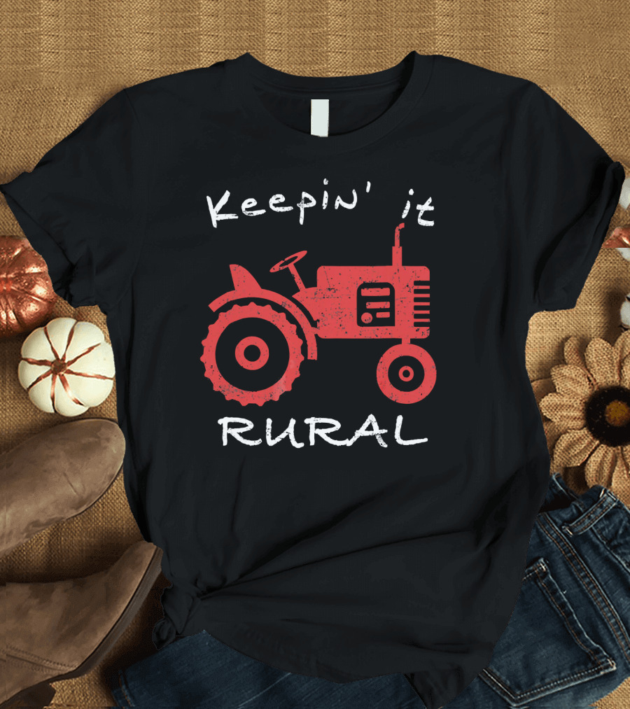 Keepin it Rural Farming Tractor Red Vintage Tractor T-Shirt