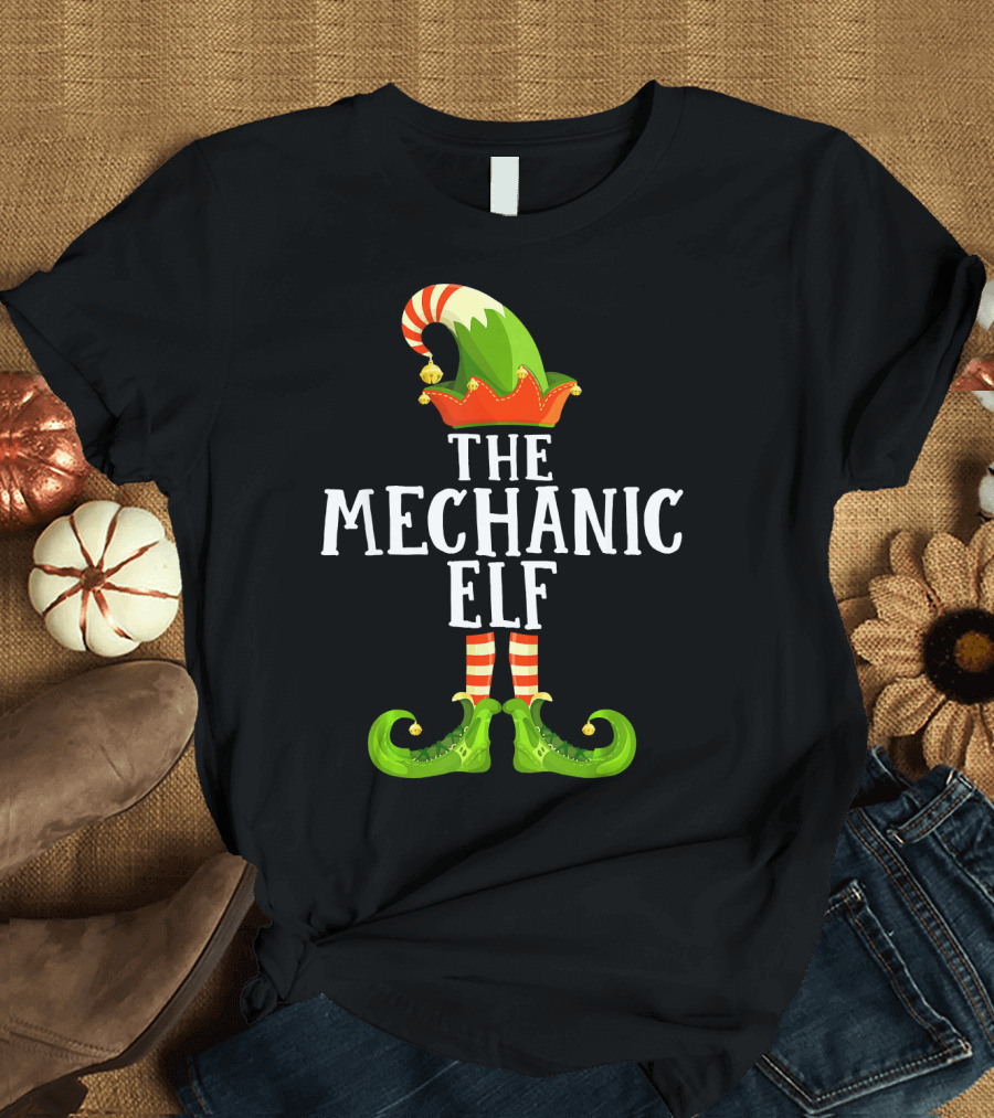 The Mechanic Elf Festive Outfit with Striped Stockings and Pointy Shoes T-Shirt