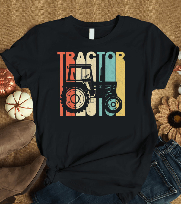 T-Shirt: Tractor Vintage Retro Stripes T-Shirt Tractor Vintage Retro Stripes T-Shirt