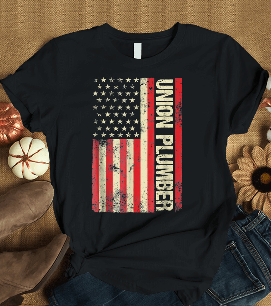 Union Plumber USA Flag T-Shirt