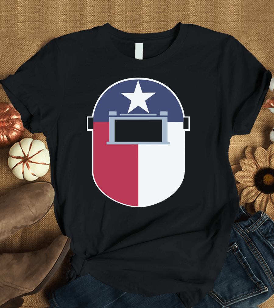 Texas Flag Welding Helmet for Metal Lovers T-Shirt