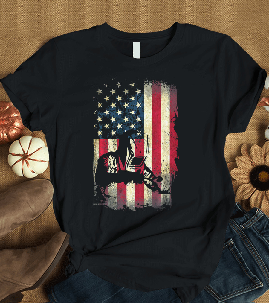Welder American Flag Welding Patriotic T-Shirt