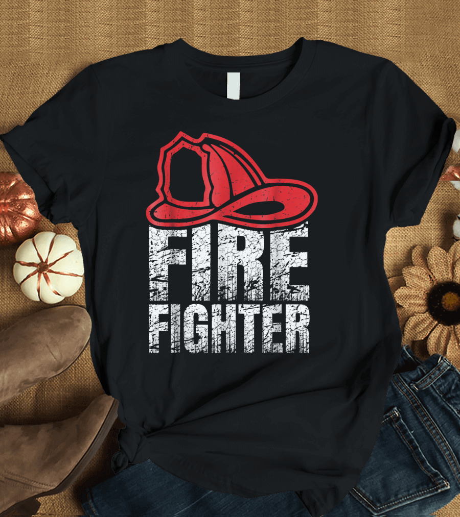 Proud Firefighter Red Hat T-Shirt