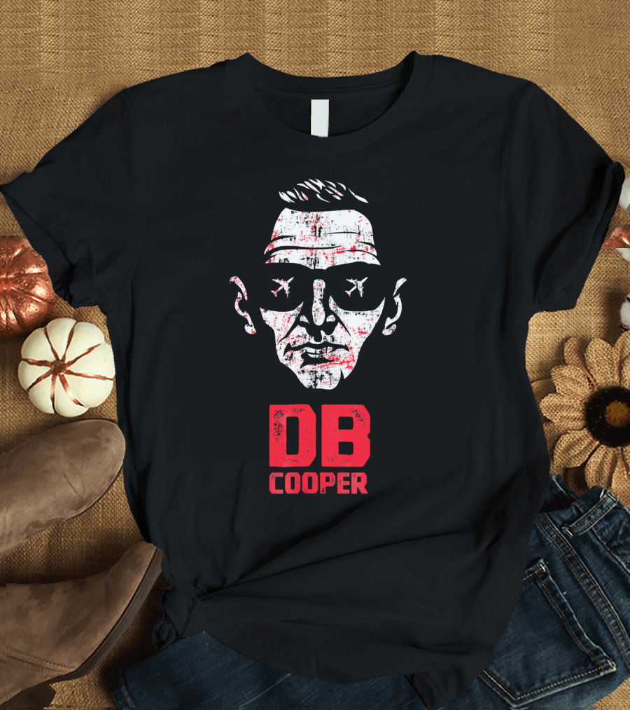 DB Cooper The Man The Myth The Legend with Airplane Sunglasses T-Shirt